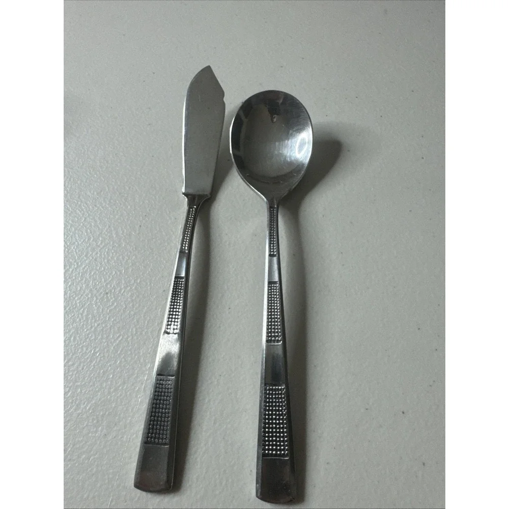Vintage Nirzanna Stanley Robert's Stainless Sugar Spoon/ Knife Flatware Japan